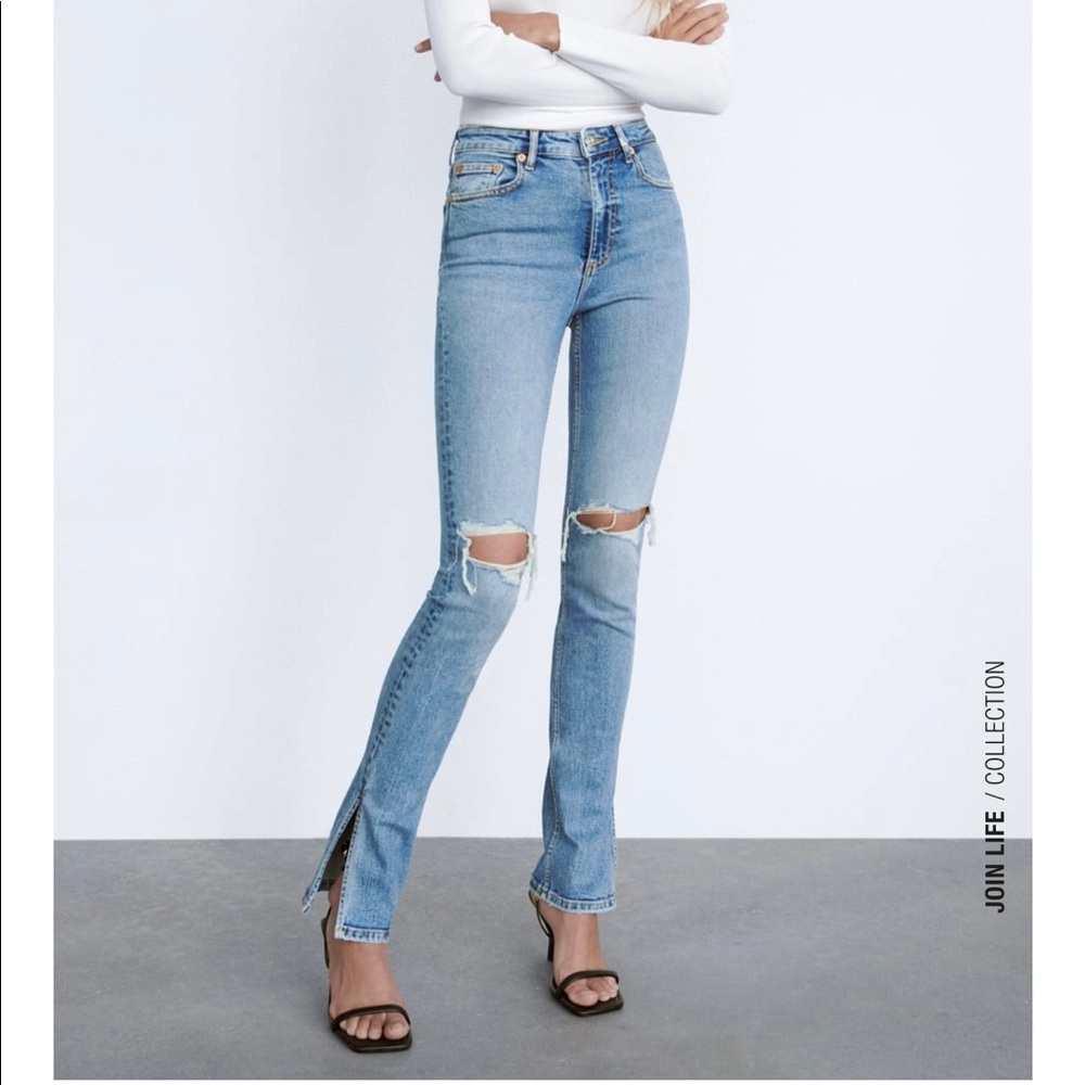 ZARA HIGH RISE FULL LENGTH JEANS